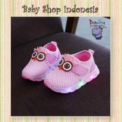 large Sepatu LED Owl Pink